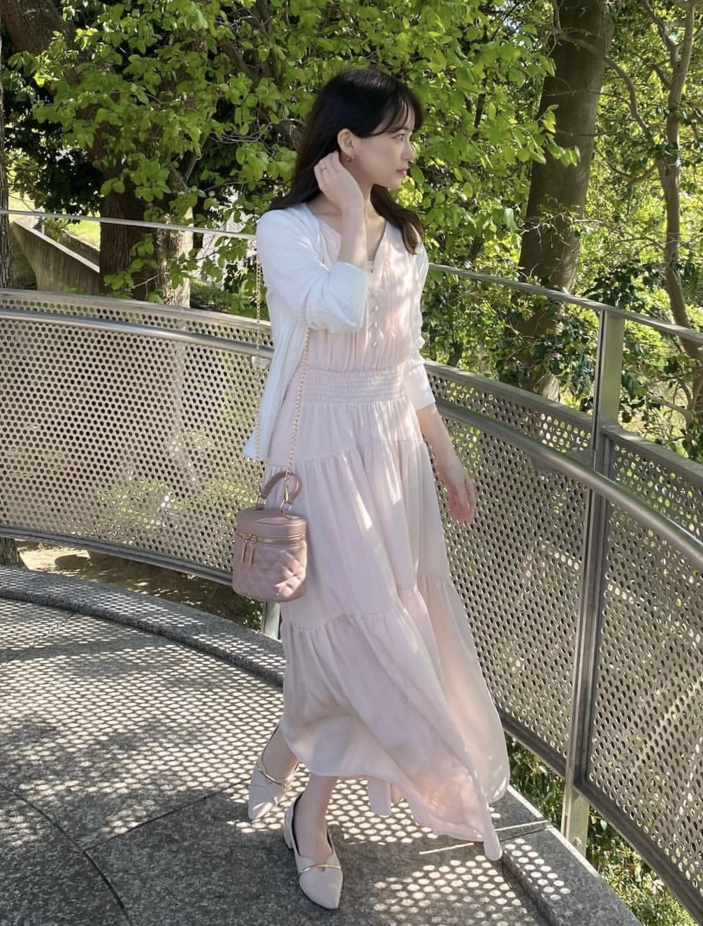 Sleeveless Layered Hem Pocket Dress main image 1