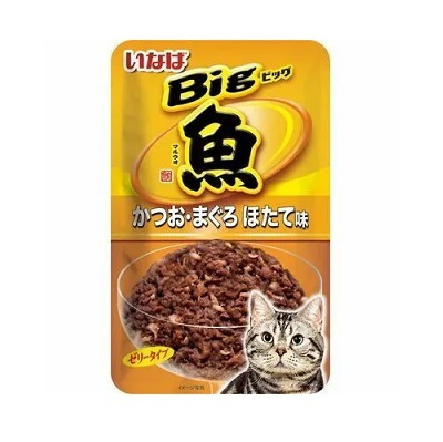 INABA BIG-鰹魚+吞拿魚+扇貝味 80g 【原箱12包】