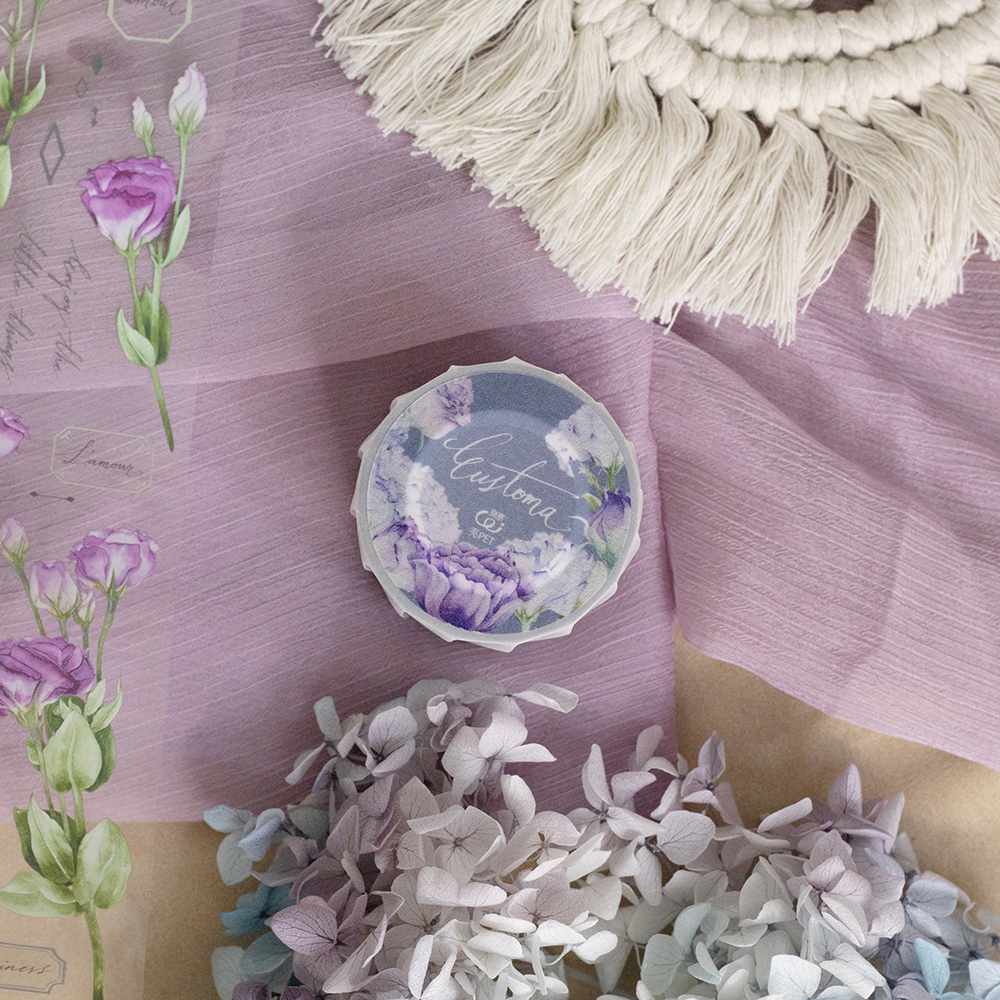 樂意Loi ． 桔梗Eustoma 5cm亮面PET膠帶 <整捲/分裝>