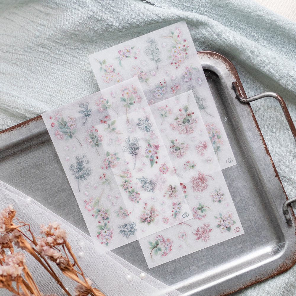 樂意Loi ． 海棠花 Malus halliana ハナカイドウ 轉印貼紙