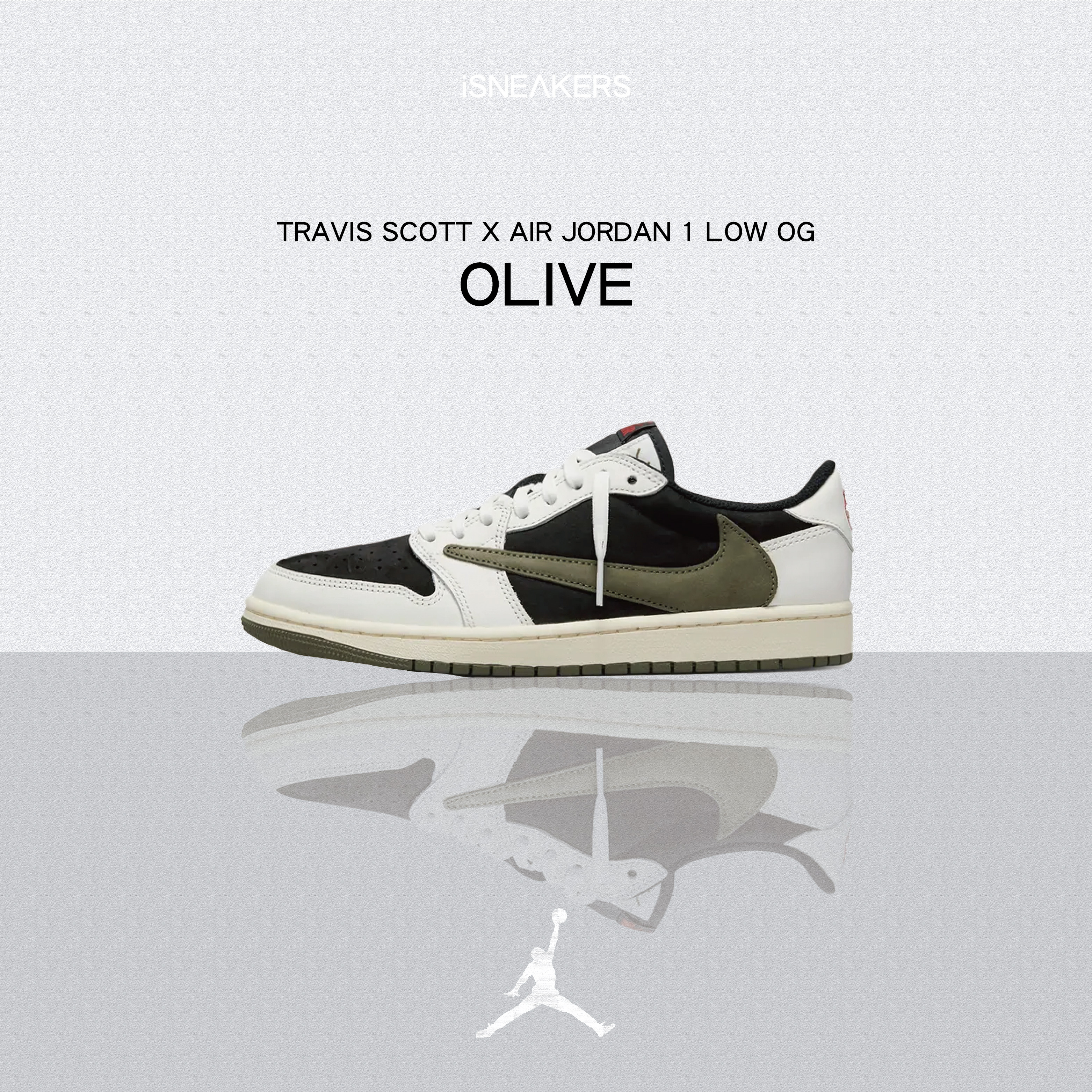 iSNEAKERS｜Travis Scott x Air Jordan 1 Low "Olive" 橄欖綠倒鉤 DZ4137-106