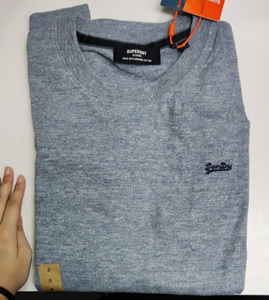 [S] SUPERDRY VINTAGE LOGO MICRO EMB TEE,CREEK BLUE GRIT GRINDLE, M1011350A-S6M [FINAL SALE] (SSD67)