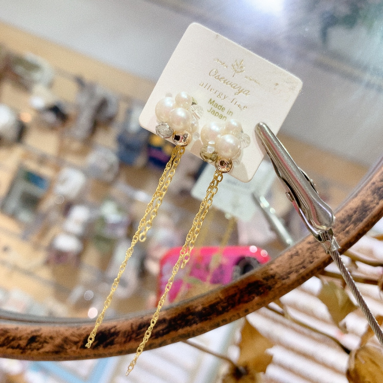 氣質珍珠長鏈耳環