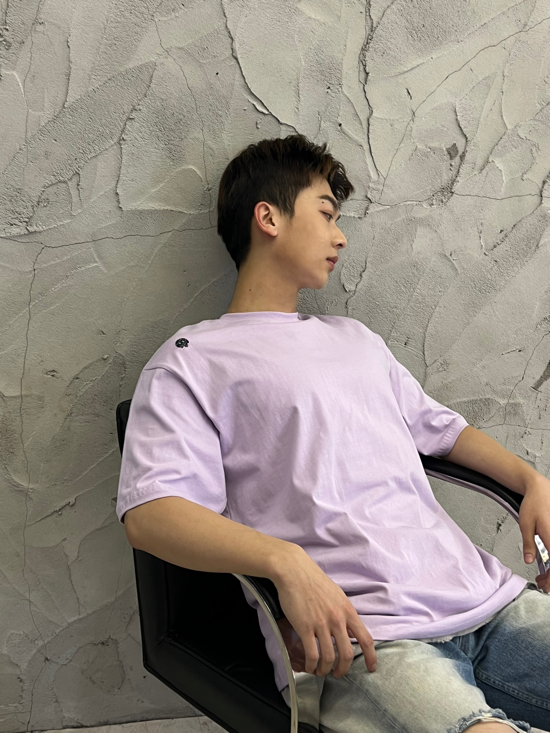 Korea 正韓精選親自選物｜低調笑臉刺繡LOGO質感超好 ｜onesize ｜三個顏色｜(淡紫色賣場）