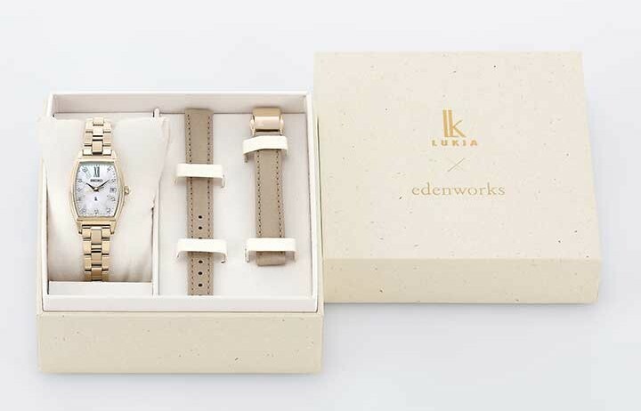 萬年鐘錶 - SEIKO  LUKIA 系列  限量太陽能電波花藝鑽石鈦金屬女錶 SSQW074J / 1B32-0BA0G 錶徑 24.6MM