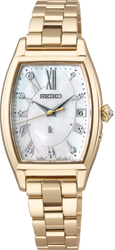 萬年鐘錶 - SEIKO  LUKIA 系列  限量太陽能電波花藝鑽石鈦金屬女錶 SSQW074J / 1B32-0BA0G 錶徑 24.6MM