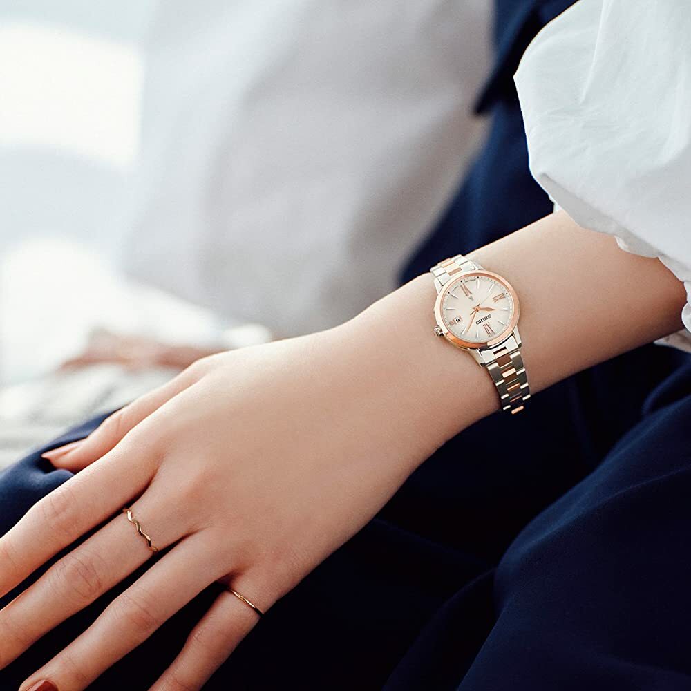 萬年鐘錶 - SEIKO  LUKIA 系列  都會女士太陽能電波女錶 SSVW206J / 1B32-0AY0KS 錶徑 27.5MM