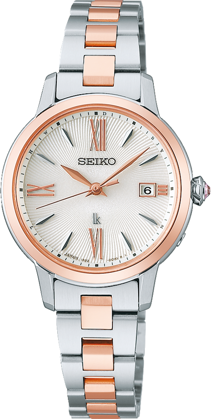 萬年鐘錶 - SEIKO  LUKIA 系列  都會女士太陽能電波女錶 SSVW206J / 1B32-0AY0KS 錶徑 27.5MM