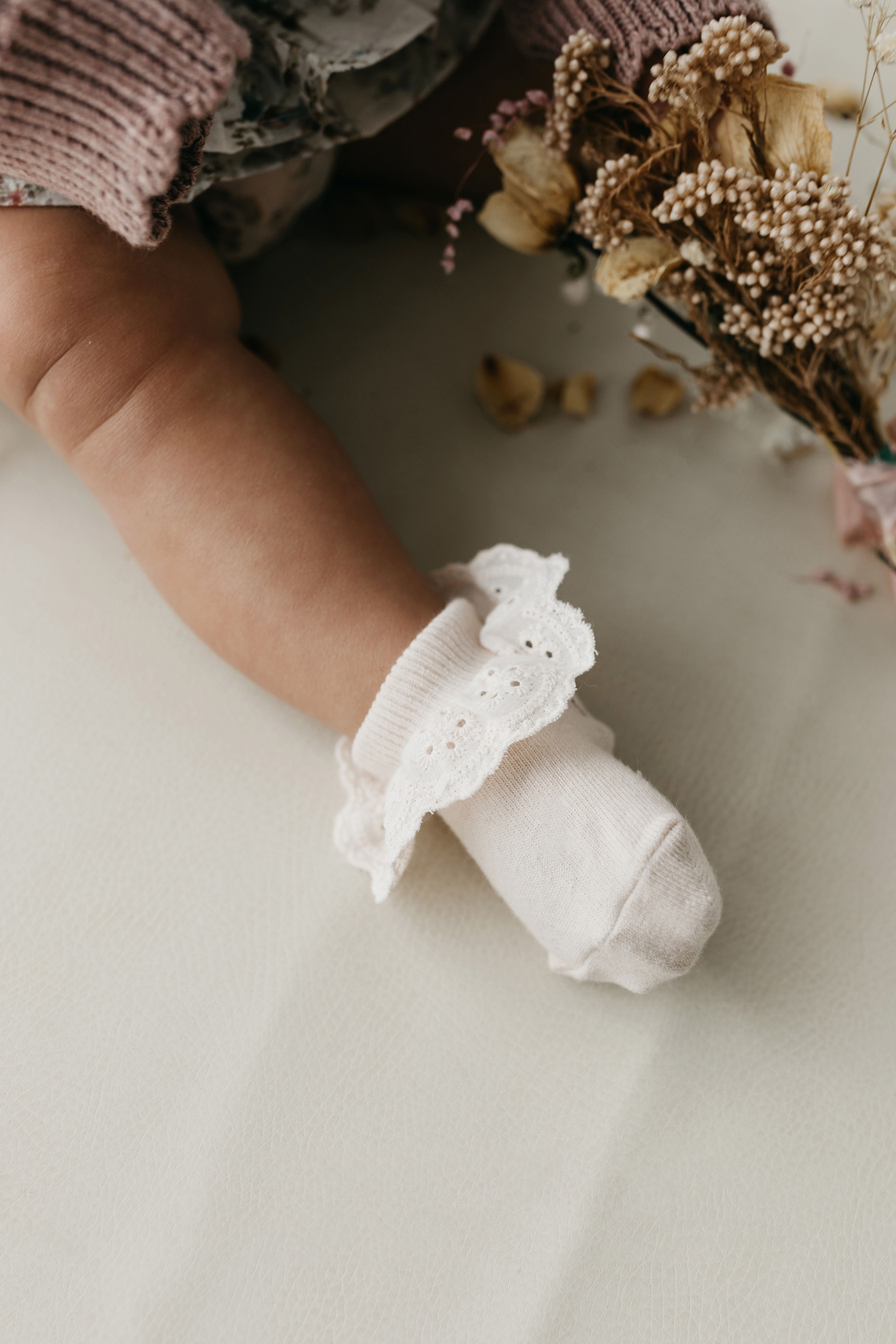 Jamie Kay-Frill Ankle Sock-蕾絲短襪(White)