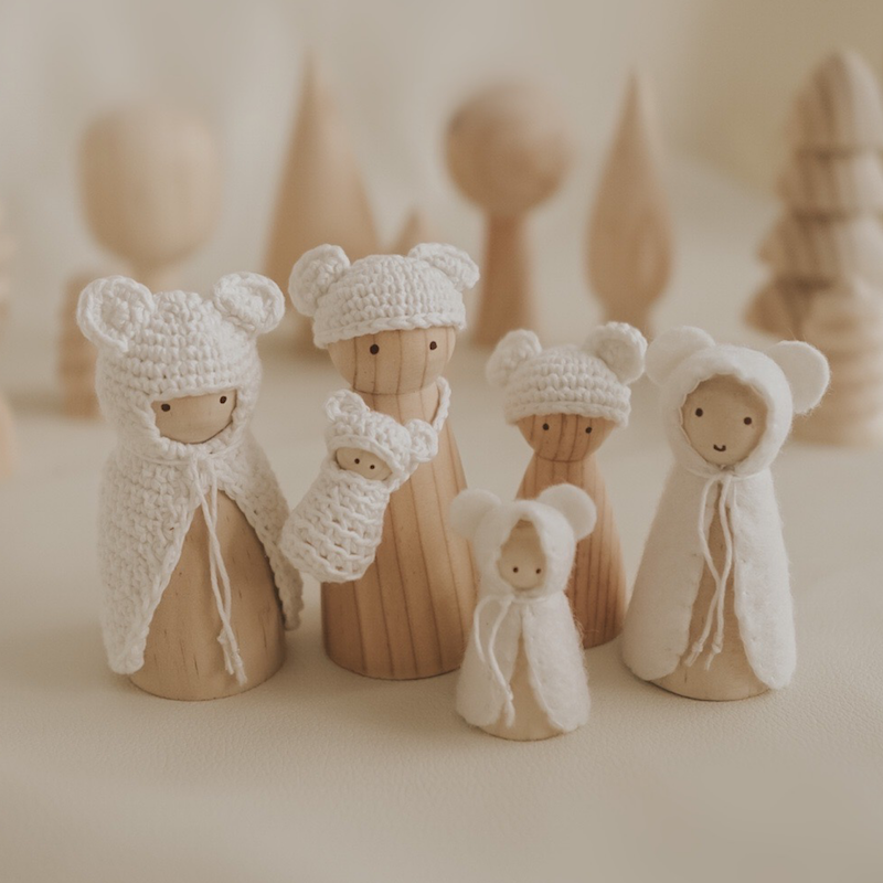 牛奶白 Milkee Bear 山居人家系列 | 回收木玩