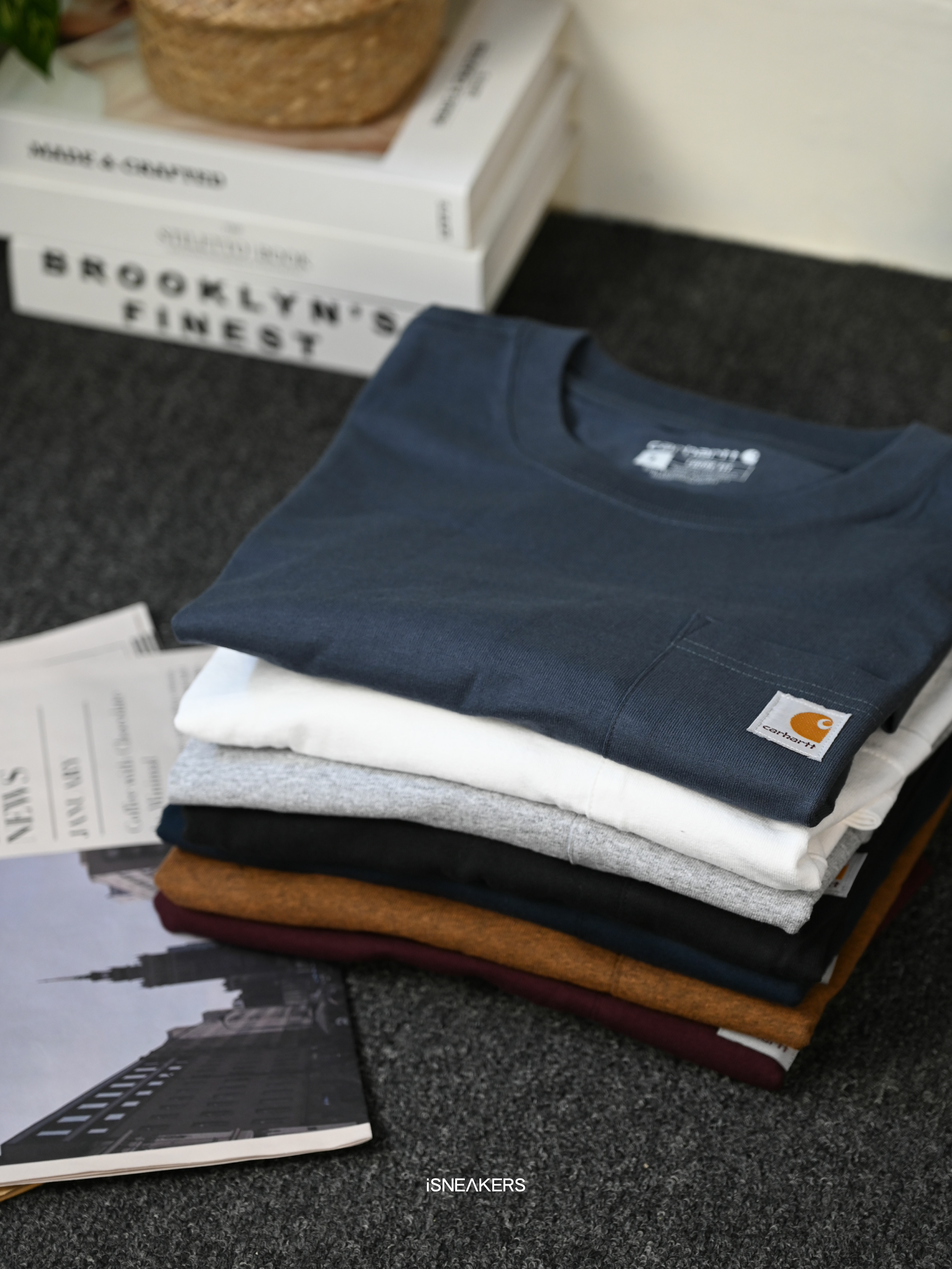 iSNEAKERS｜Carhartt T-Shirt "K87" 八色 白 黑 灰 藍 海軍藍 酒紅 沙色 咖啡  WHT BLK BLS DES HGY NVY PRT WHT B00