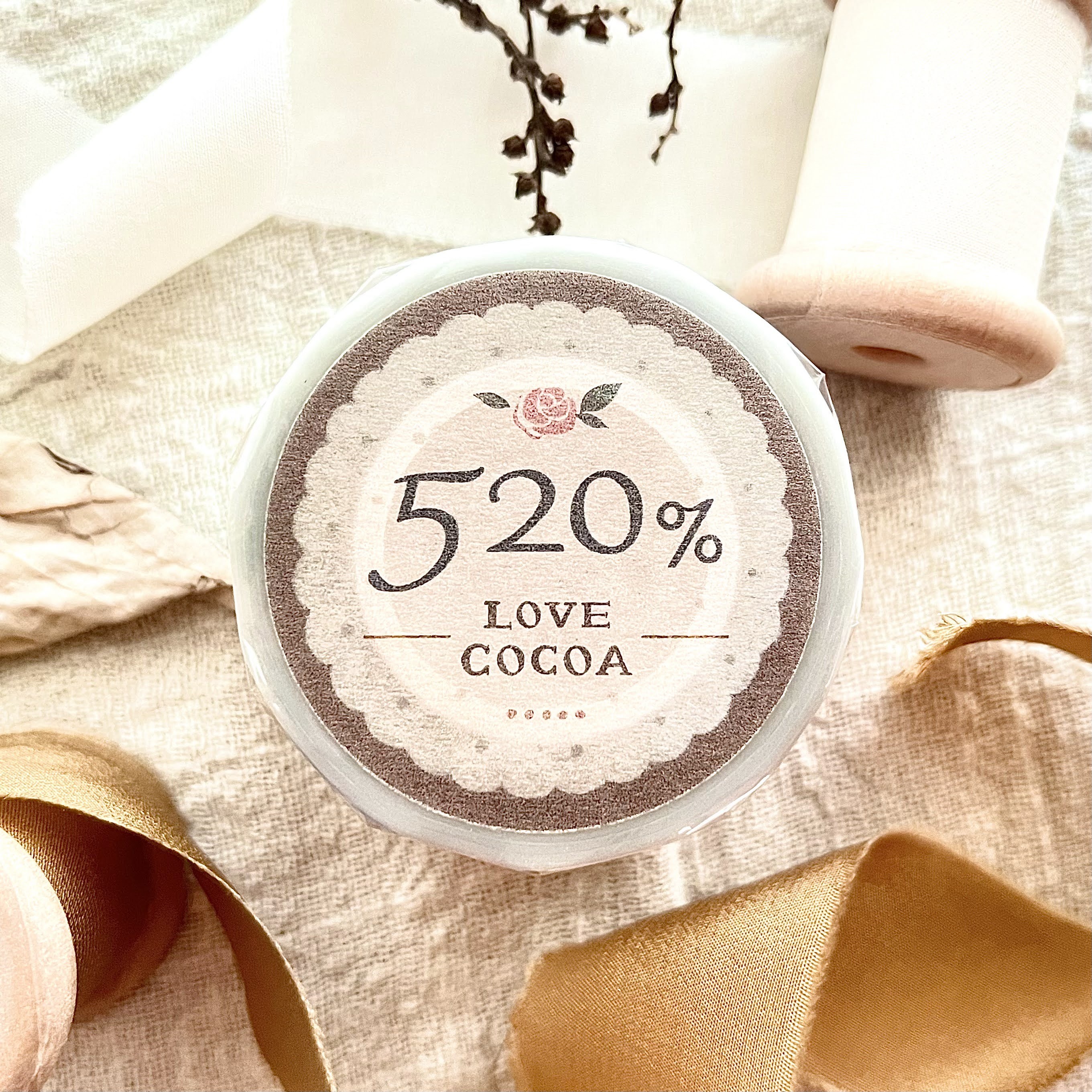 微瘋畫室 ． 520% love cocoa 3.5cm霧面PET膠帶 <整捲/分裝>