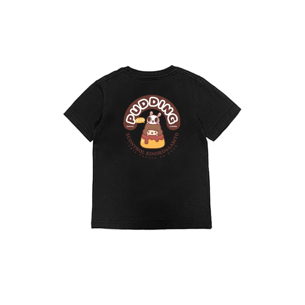 XCTRLx香菇妹布丁童裝短T-黑