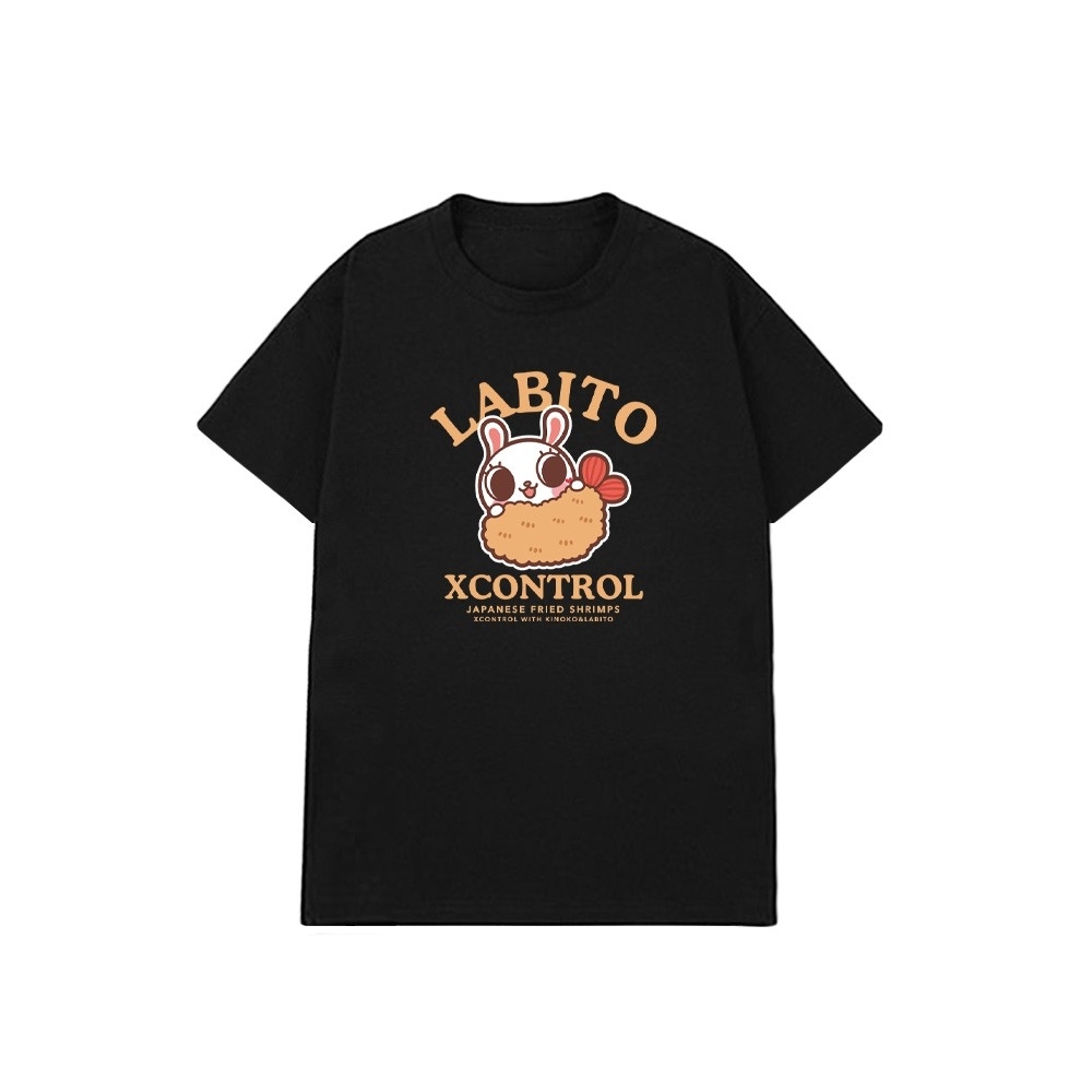 XCTRLx香菇妹聯名炸蝦短T-黑
