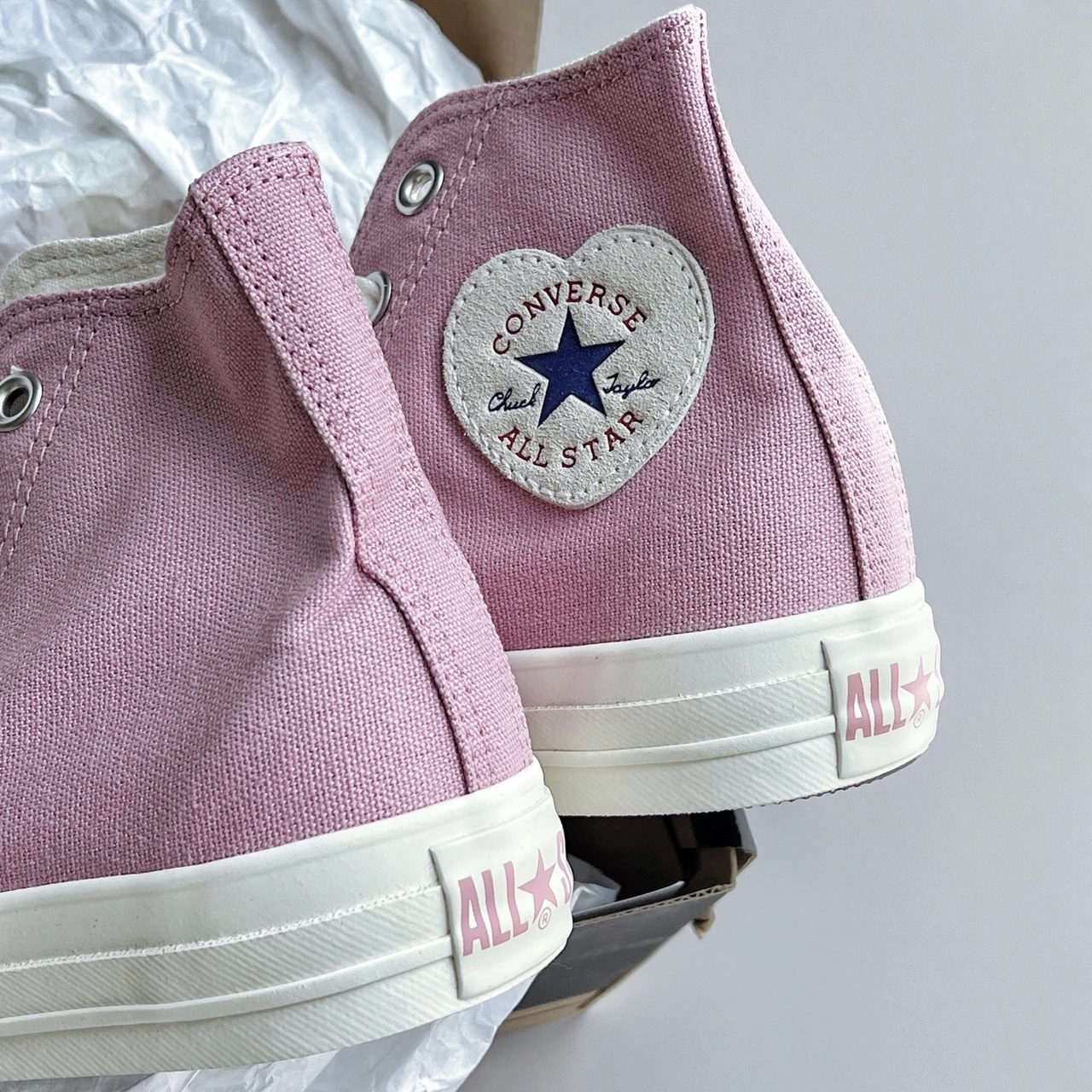 日本限定🇯🇵 CONVERSE ALL STAR 愛心標 粉 淺粉 女鞋 高筒  / 預購