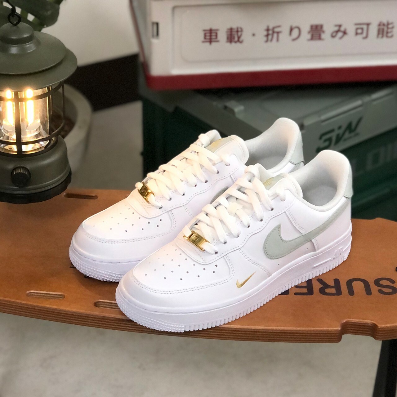 WMNS AIR FORCE 1'07 ESS AF1灰綠勾白灰綠CZ0270-106