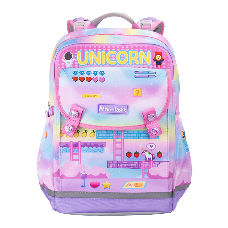 LSP103P 獨角獸天堂護脊書包-淺紫色