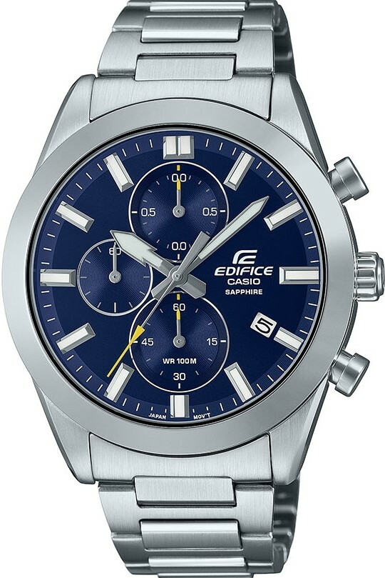 萬年鐘錶 - CASIO EDIFICE 系列  薄款三眼計時男錶 EFB-710D-2A  錶徑 : 41MM