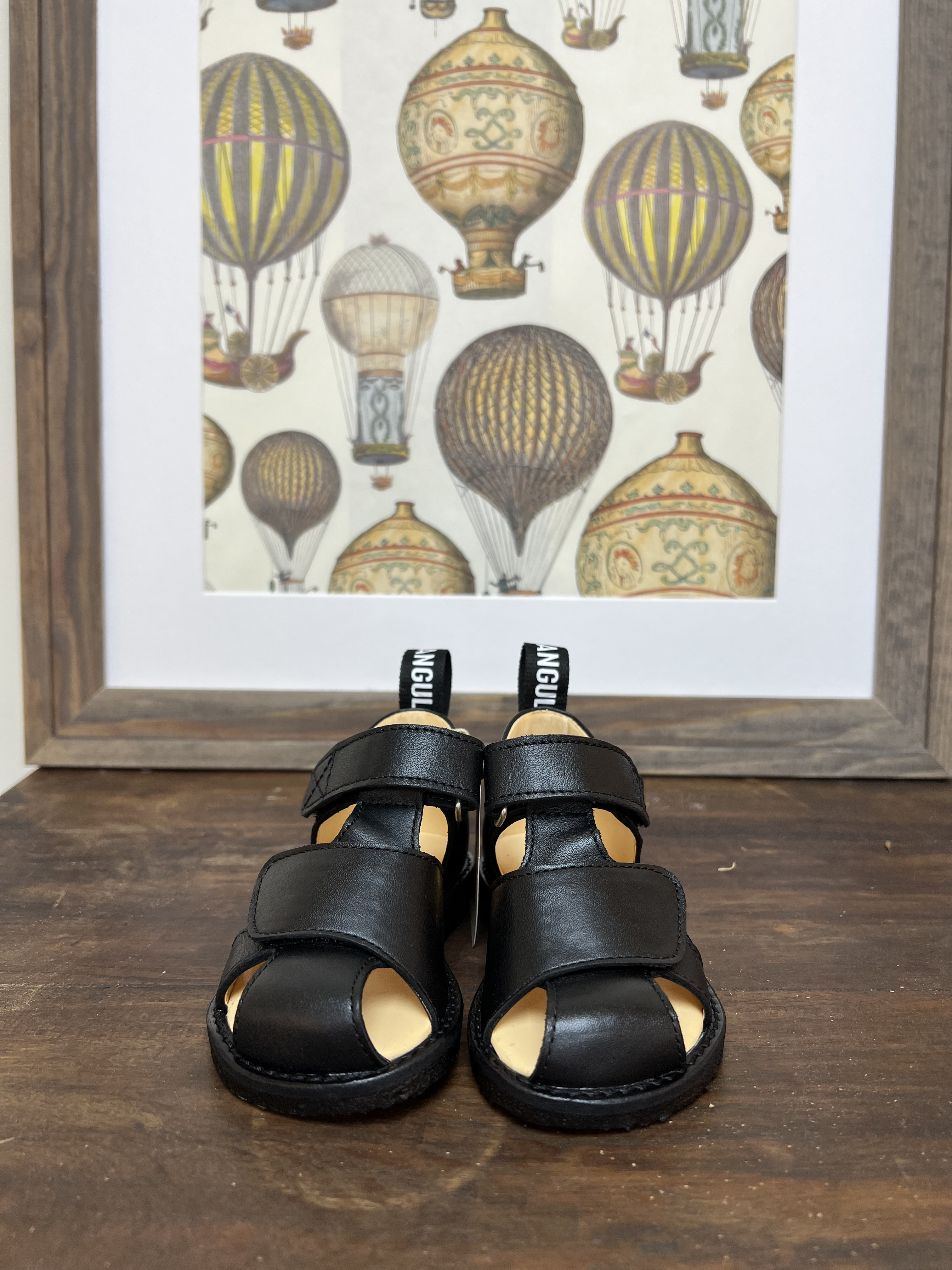 ANGULUS 魔鬼氈涼鞋 STARTER SANDAL WITH LOGO TAPE AND VELCRO CLOSURE  -  BLACK