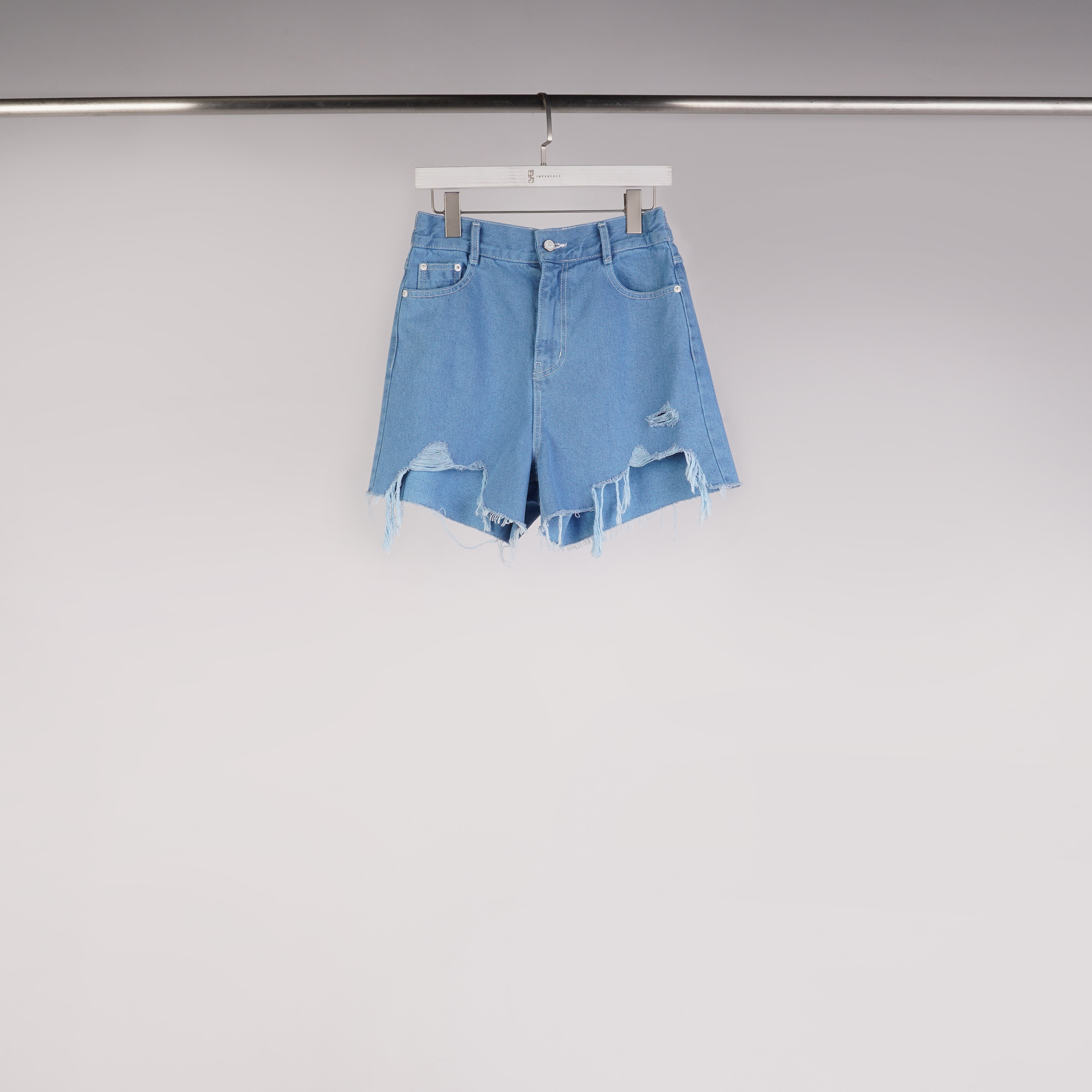 口袋折一角破短褲 | S - L