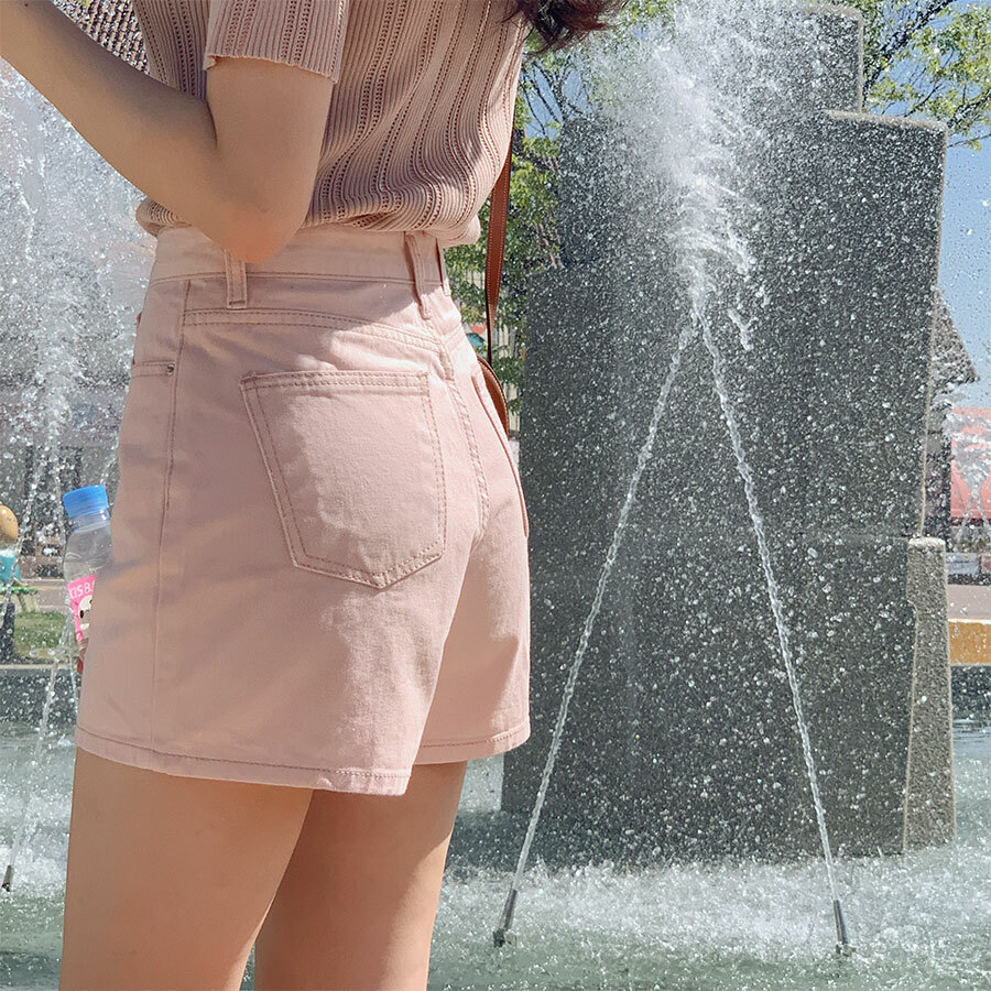 韓國Cherrykoko授權 簡約風斜紋布棉質短褲【MADE, CRKO】系列