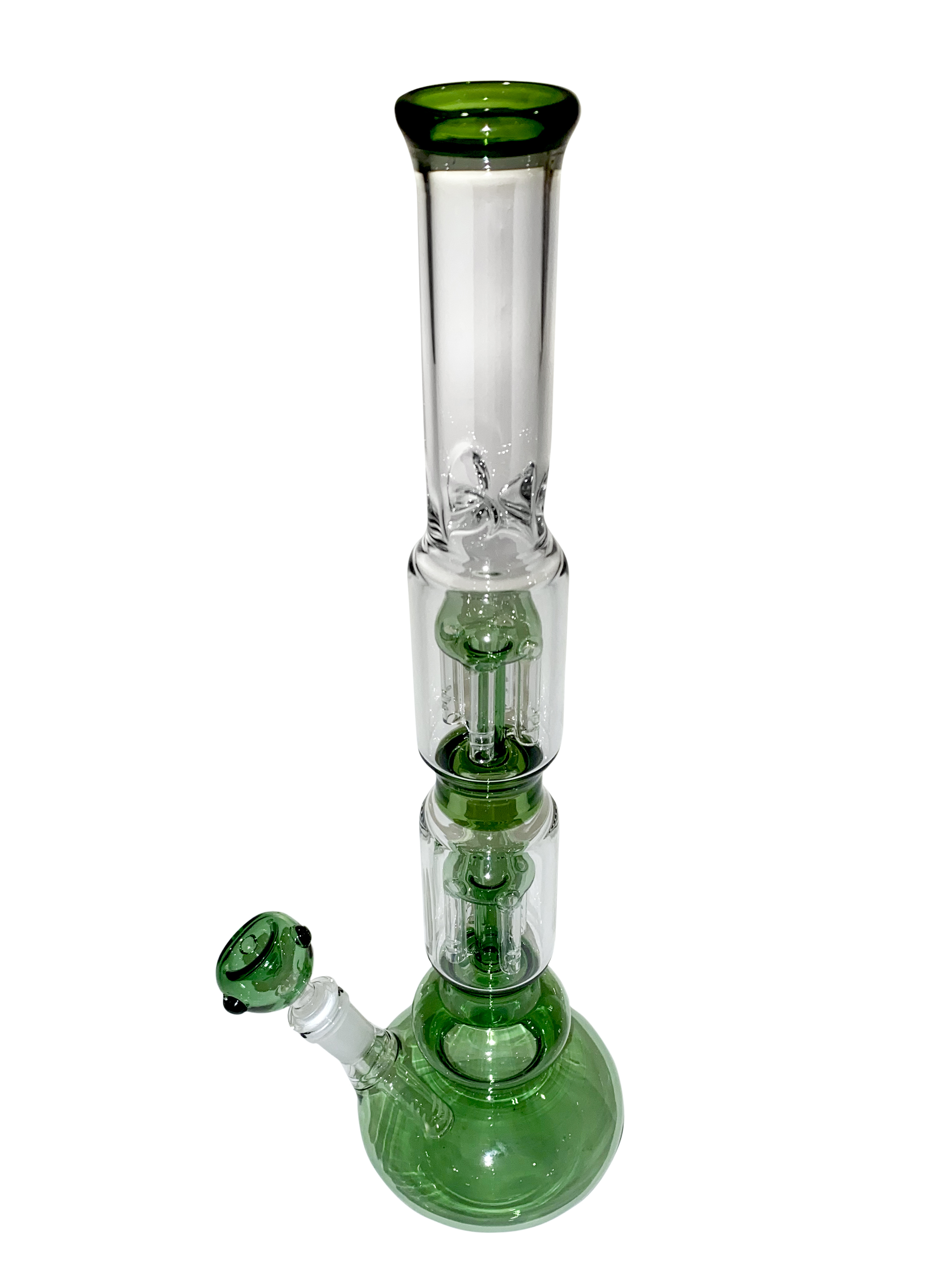 內鑲雙層六蕊過濾大型水煙壺 Double Tree Perc Bong 43cm