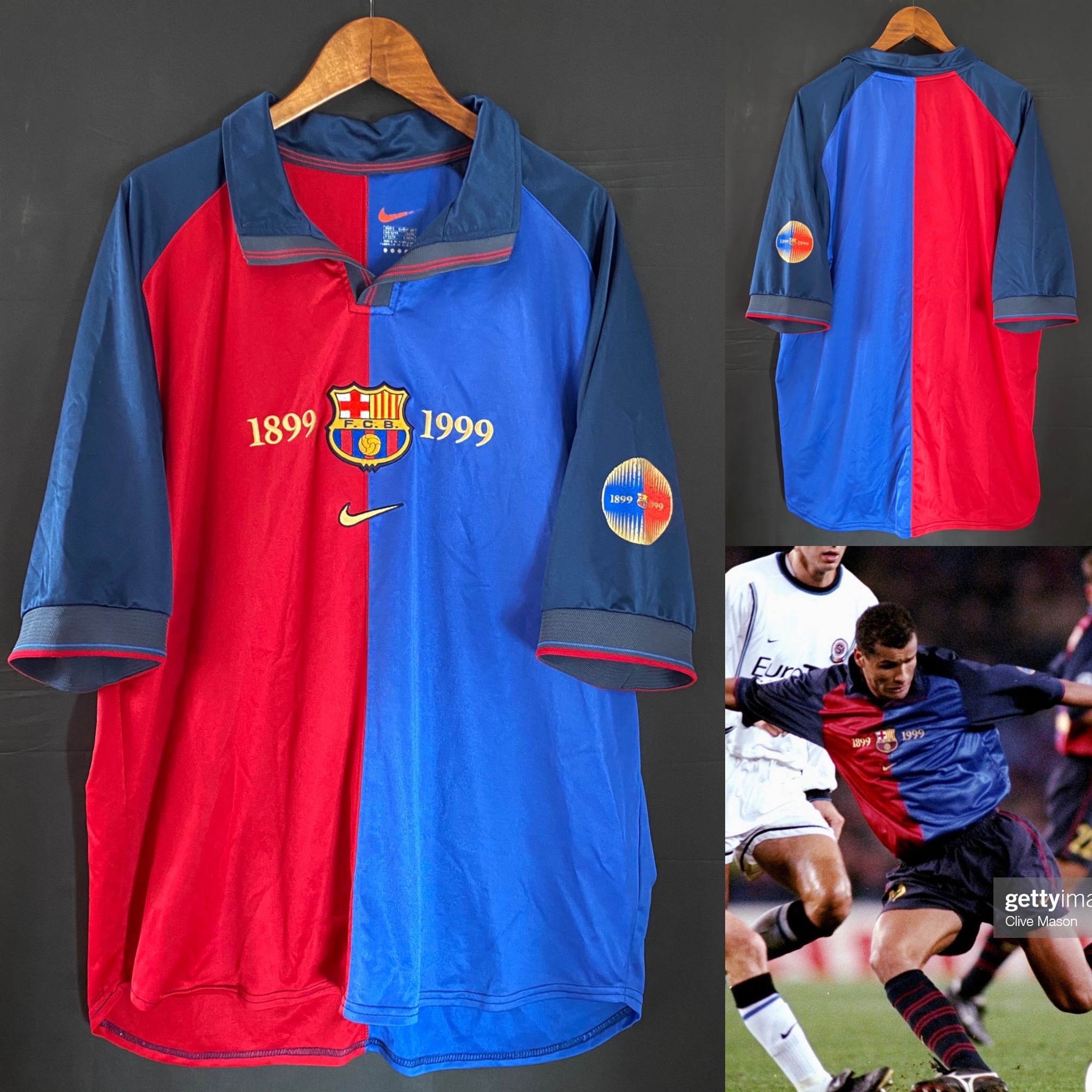 (球員版) 巴塞隆拿 1999-2000 Nike 百周年主場 球員版球衣