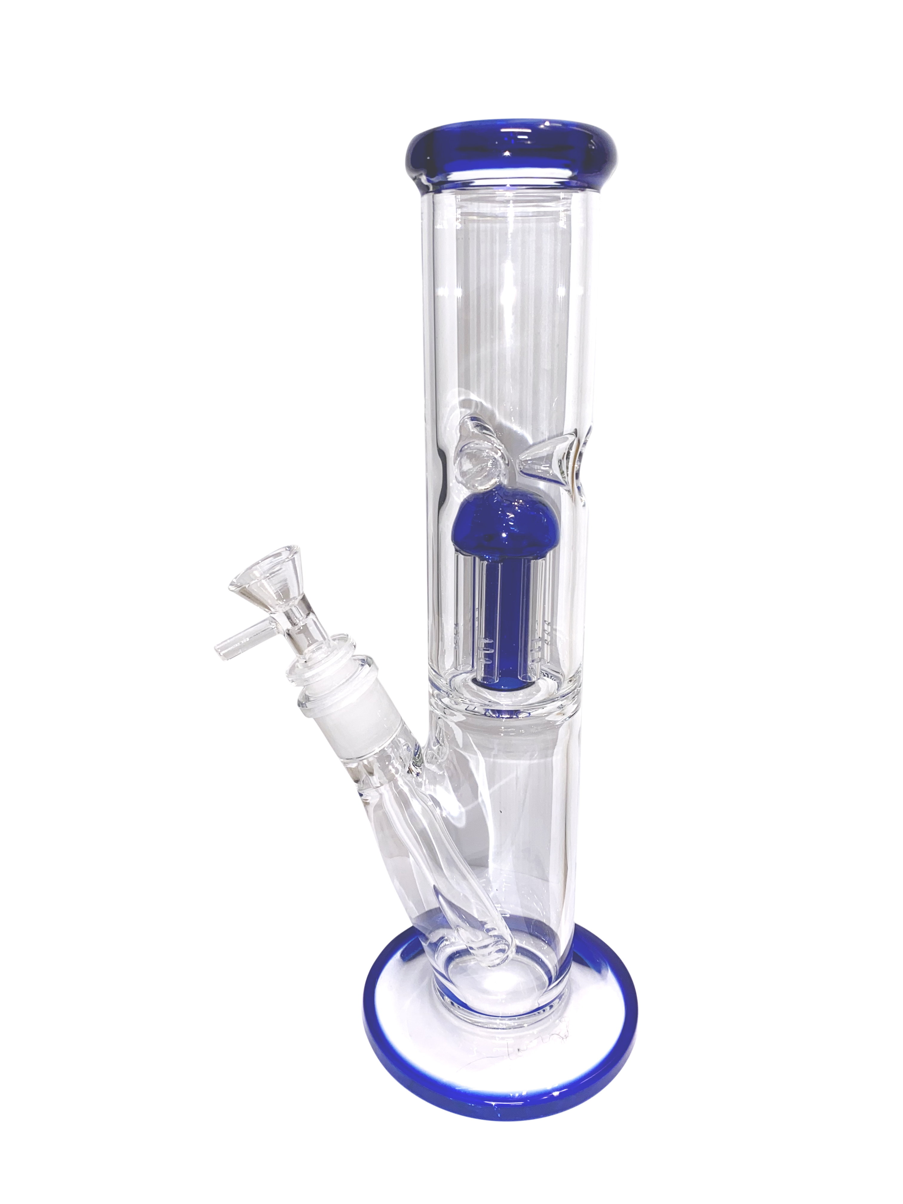 內鑲六蕊玻璃直筒斜口水煙壺 Jellyfish Perc Bong 29cm