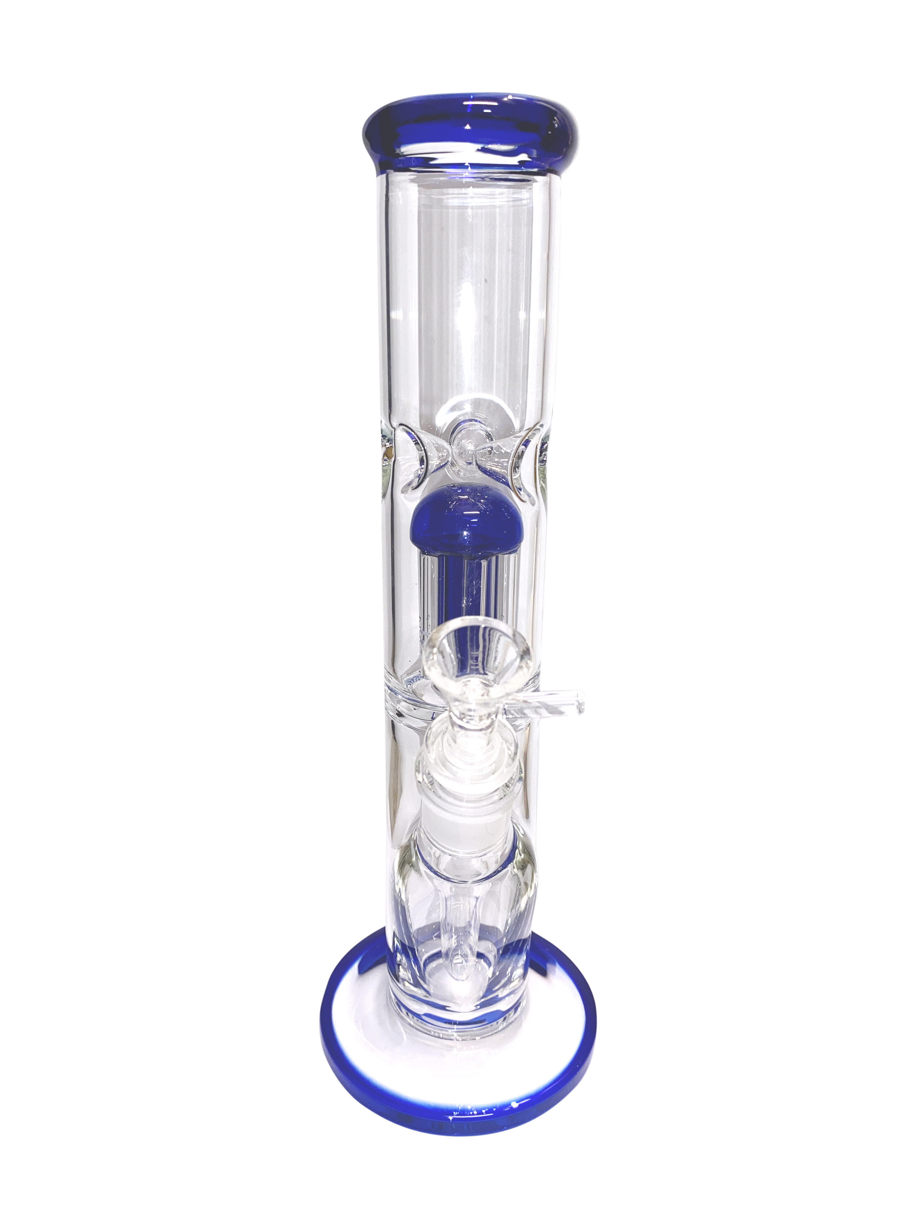 內鑲六蕊玻璃直筒斜口水煙壺 Jellyfish Perc Bong 29cm