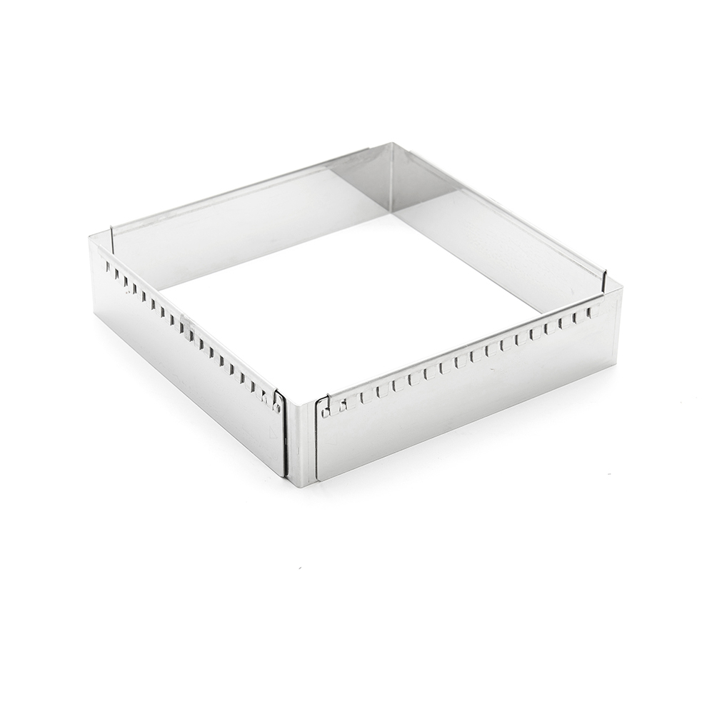 新式可固定不鏽鋼伸縮蛋糕模20x20~37x37cm