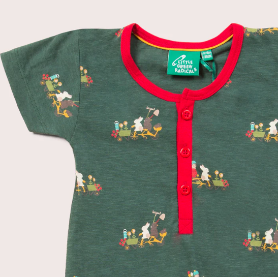 G39GN_SS23_O_🌳Bottom Of The Garden Organic Summer Romper(Little Green Radicals)