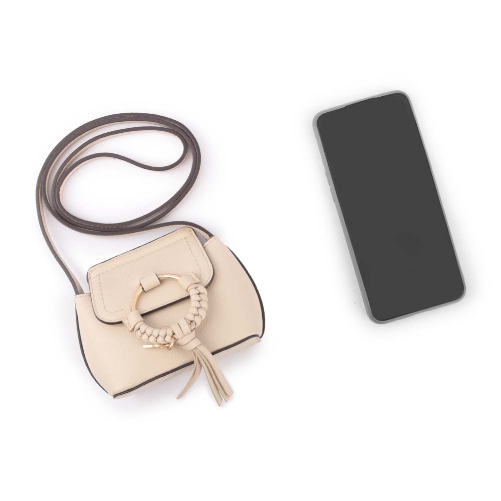 【SEE BY CHLOE】JOAN MICRO 牛皮微型斜背包(米色)
