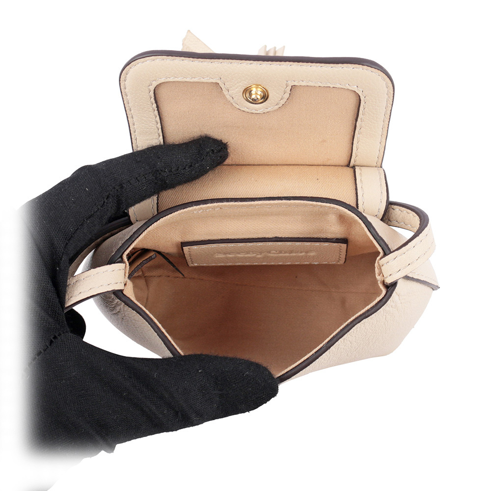 【SEE BY CHLOE】JOAN MICRO 牛皮微型斜背包(米色)