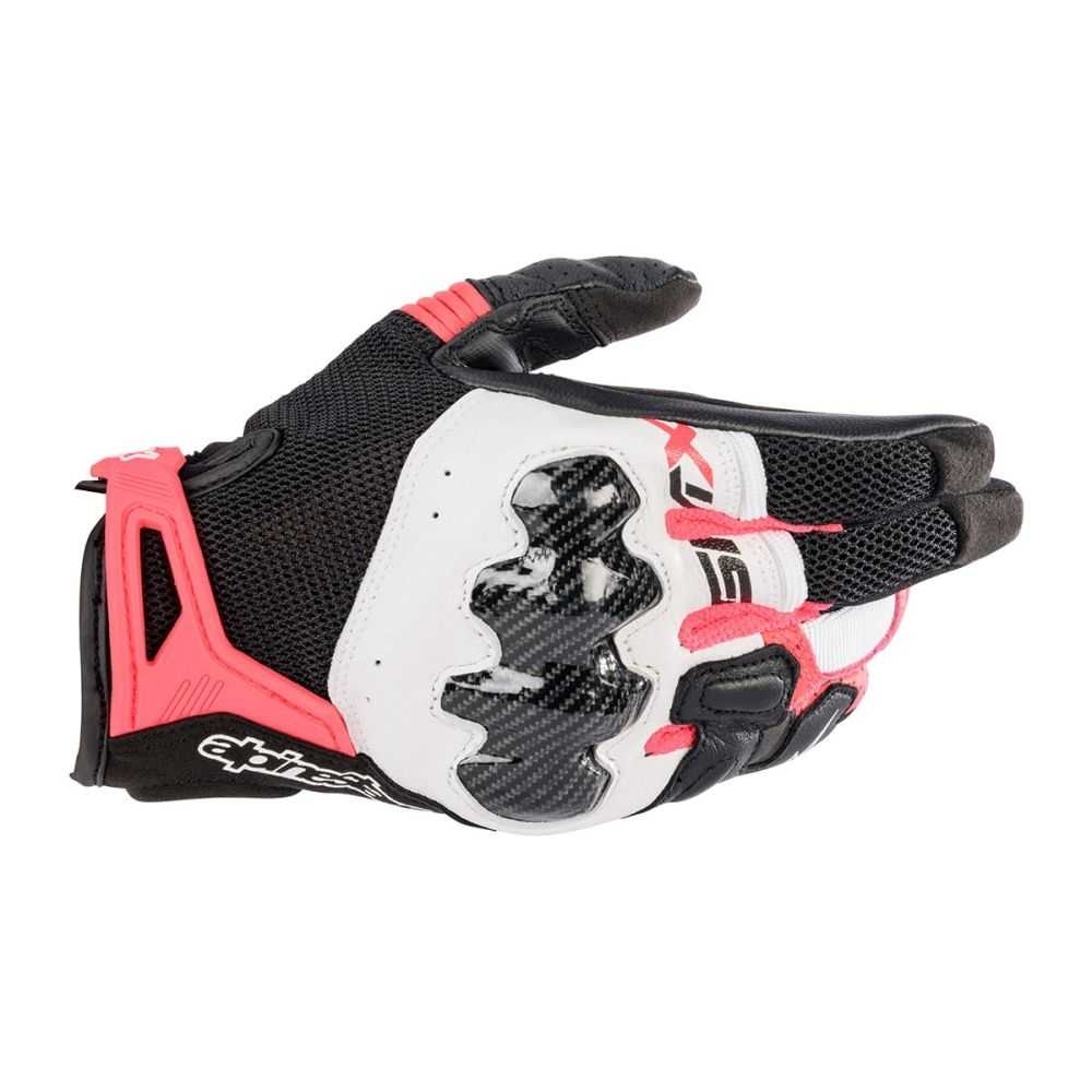 ALPINESTARS STELLA SMX-R GLOVES  BLACK WHITE DIV PINK 黑白粉 皮布手套 ASIA FIT 亞洲版 女版 SMXR