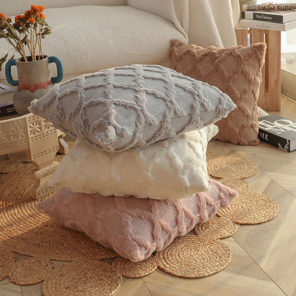 毛絨線條抱枕套(現貨出清)