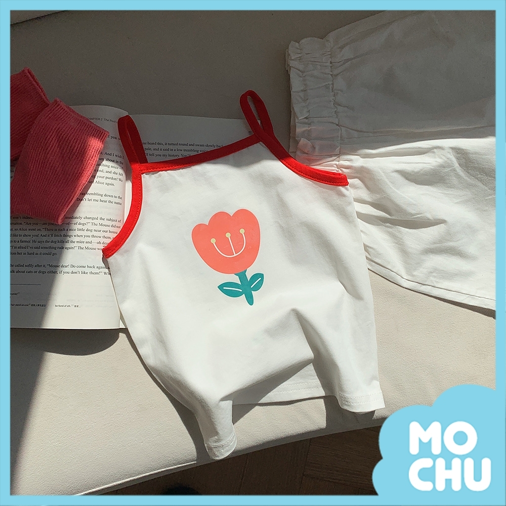 (130cm現貨)大花朵撞色吊帶背心