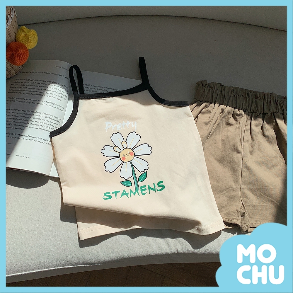 大蜜蜂花花撞色吊帶背心