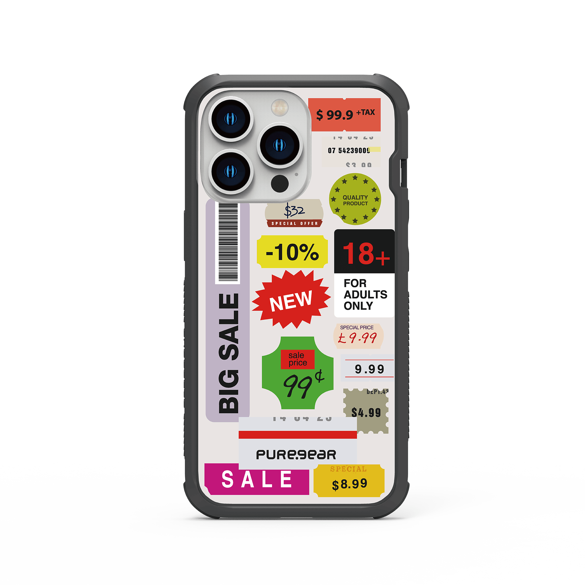 iPhone 13/12/11 輕坦克防摔手機殼 / 標價貼 (拼貼風格)