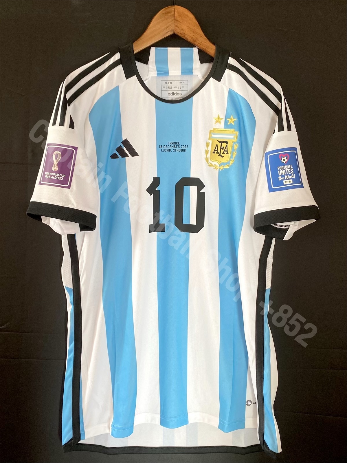 Argentina 2022 FIFA World Cup Adidas Home official shirt #10 MESSI