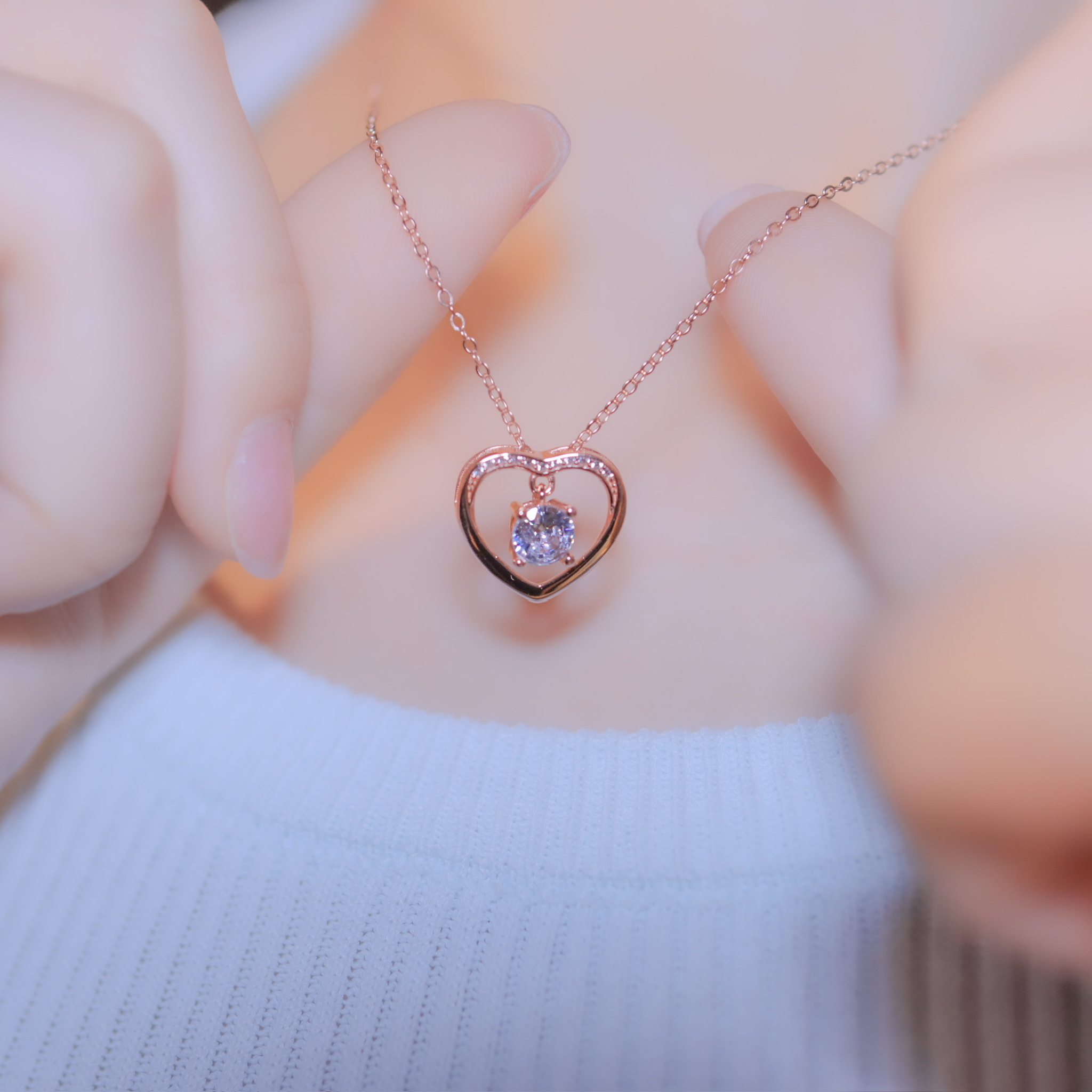 | 925 Silver・White Gold・Rose Gold | Lovely Moment Necklace（Silver / Rose Gold) | NE0853 |