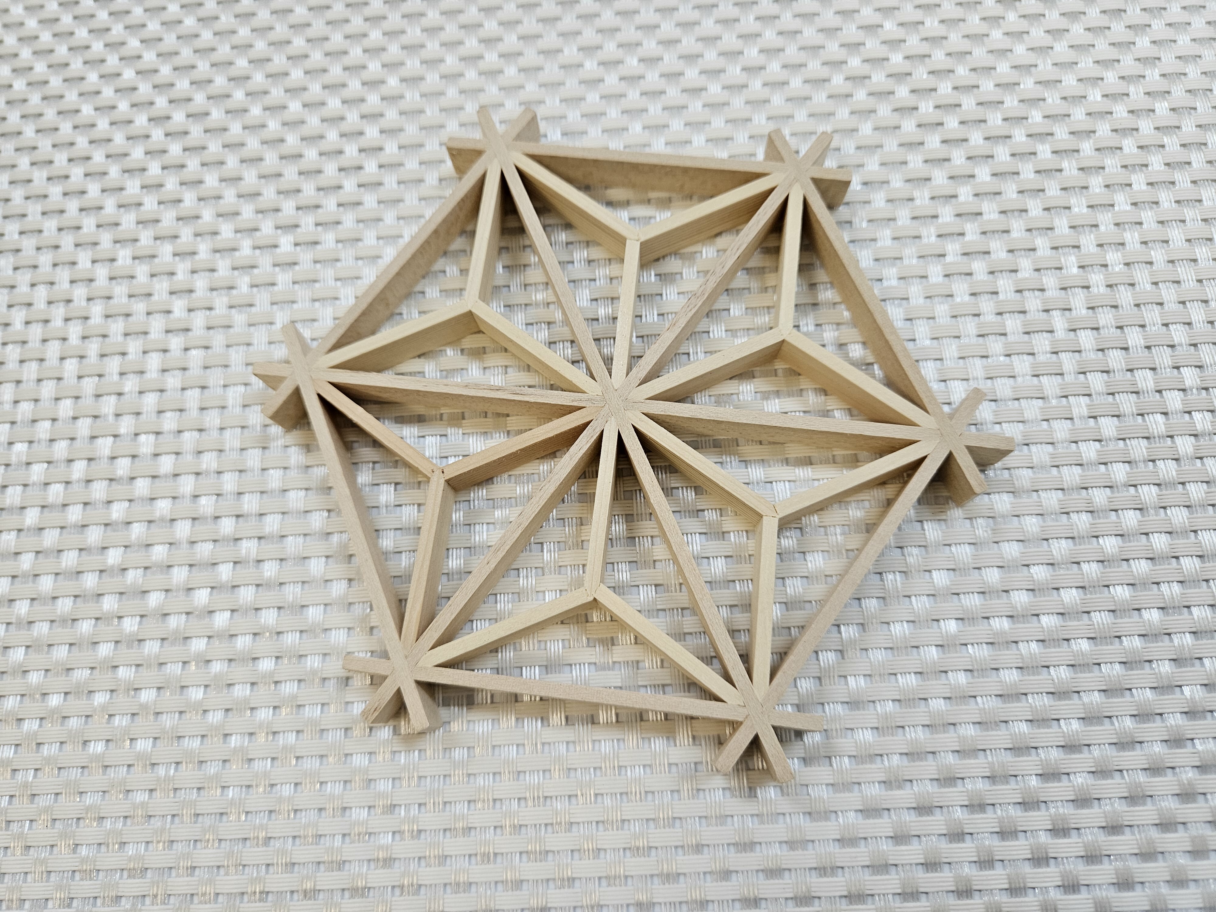 組子細工杯墊 (麻葉)