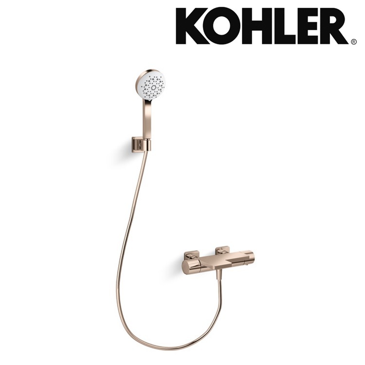 Kohler "Parallel" K-23523T-9-RGD Thermostatic Exposed Wall-mount Bath and Shower Faucet with Hand Shower Set