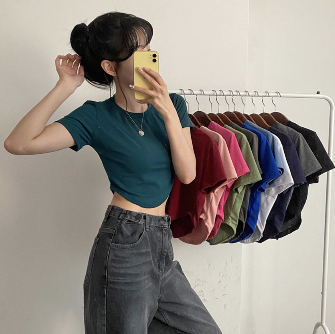 KR UNBALANCED CROP TEE 13 COLORS
