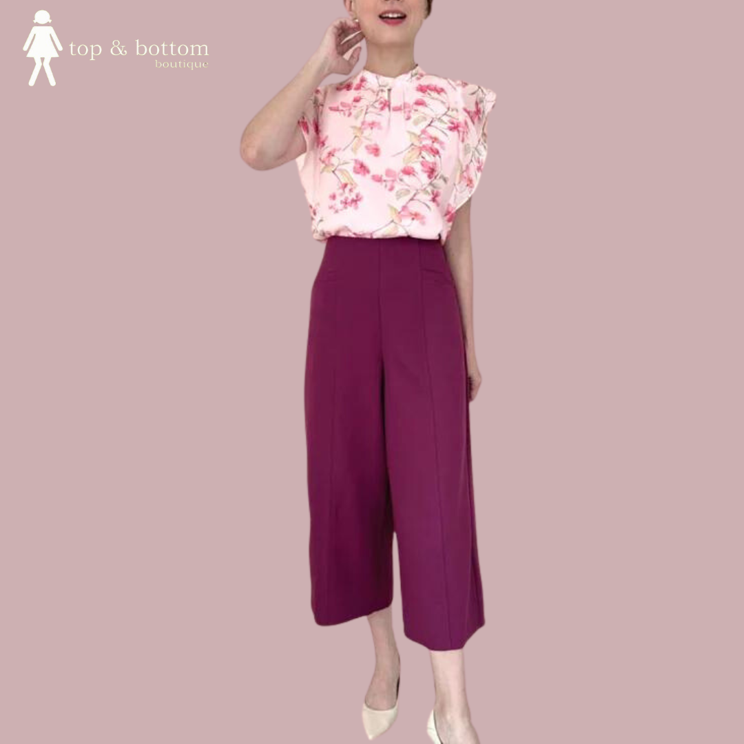 HIGH WAISTED WIDE LEG ANKLE PANT