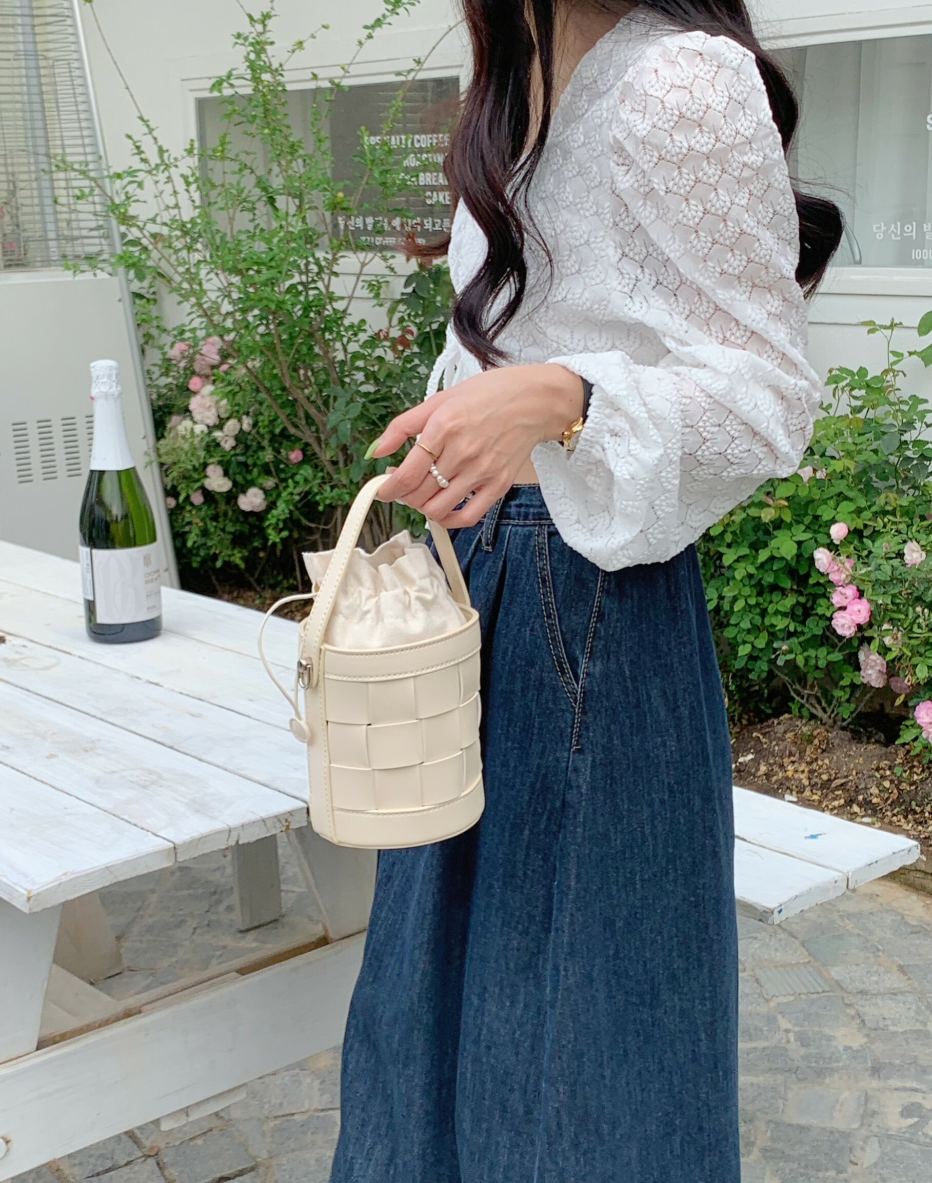 夏日皮革編織小水桶包/三色