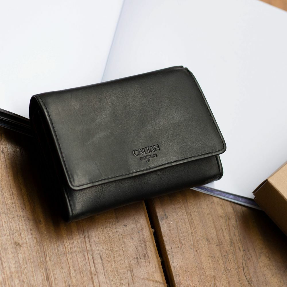 『新品上市』老爺有喜 真皮中性三折扣式中長夾(072622bk)