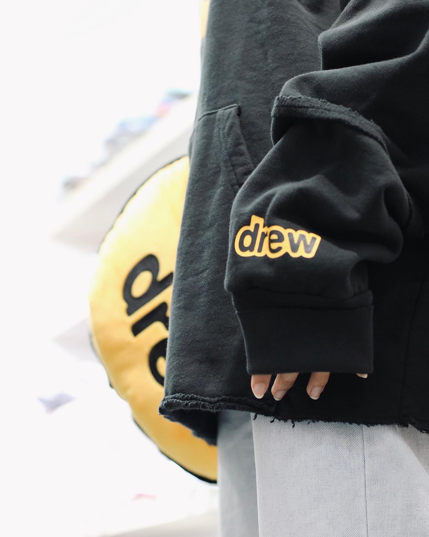 drew house deconstructed mascot hoodie black破壞邊設計
