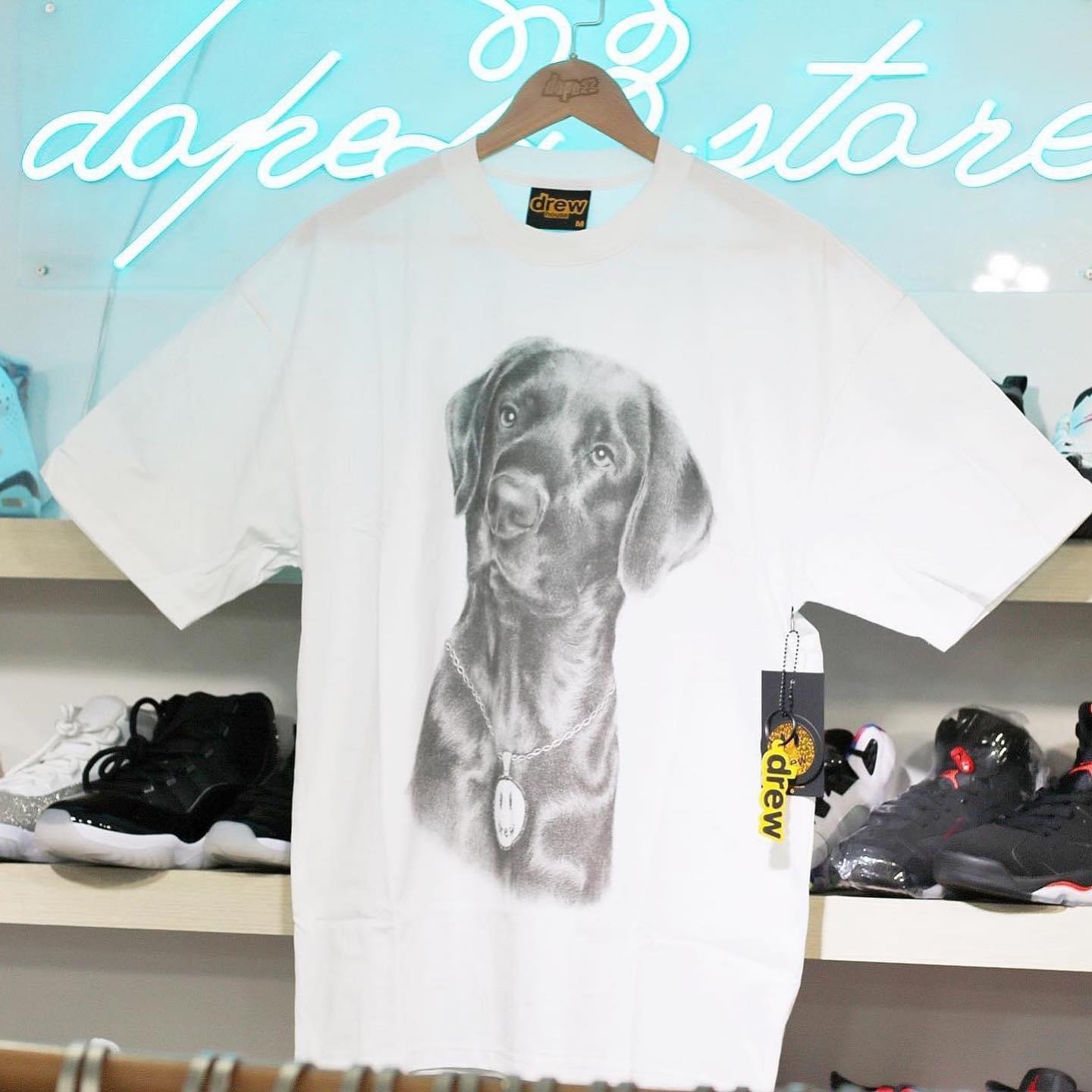 drew house lady ss tee white 黑色拉布拉多