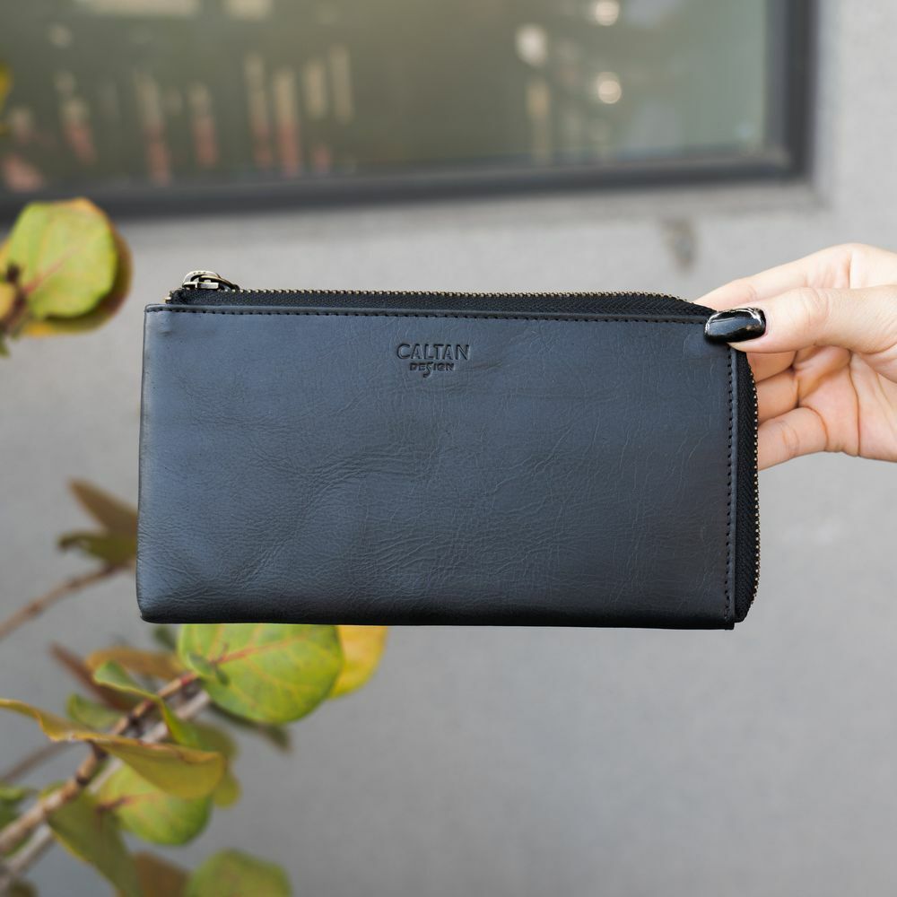 『新品上市』老爺有喜  時尚簡約L型拉鍊長夾 (074354bk)