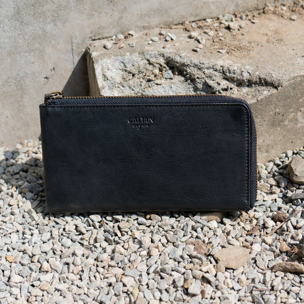 『新品上市』老爺有喜  時尚簡約L型拉鍊長夾 (074354bk)